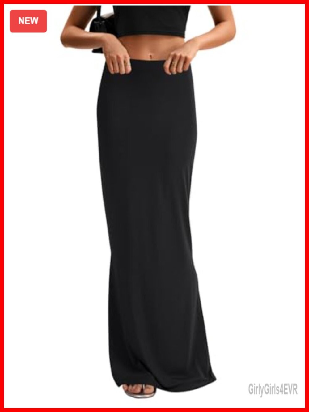 High Waist Elastic Flare Maxi Skirt Bodycon Slim Fit Women's